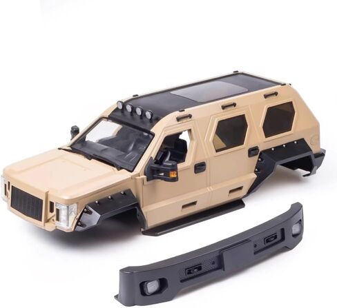 1/10 RC Crawler Hard Body Shell Kit,324mm Wheelbase Hard Plastic Off-Road Body Shell George Patton for 1/10 RC Truck AXIAL SCX10 TRX-4 (Black) in Saudi Arabia