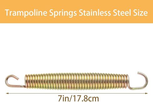 40Pcs 5-1/2" Trampoline Spring Replacement, Stainless Steel Replacement Spring for Trampoline, High Tensile Silver Wire Springs Set with Durable T Hook Fit Skywalker JumpKing Upperbounce Skybound in Saudi Arabia