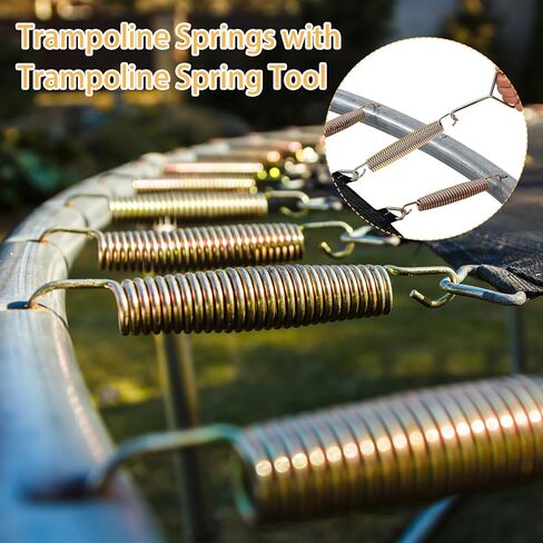 40Pcs 5-1/2" Trampoline Spring Replacement, Stainless Steel Replacement Spring for Trampoline, High Tensile Silver Wire Springs Set with Durable T Hook Fit Skywalker JumpKing Upperbounce Skybound in Saudi Arabia