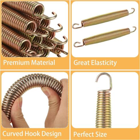 40Pcs 5-1/2" Trampoline Spring Replacement, Stainless Steel Replacement Spring for Trampoline, High Tensile Silver Wire Springs Set with Durable T Hook Fit Skywalker JumpKing Upperbounce Skybound in Saudi Arabia