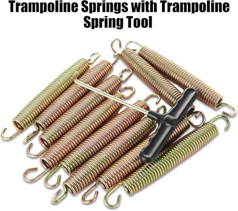 40Pcs 5-1/2" Trampoline Spring Replacement, Stainless Steel Replacement Spring for Trampoline, High Tensile Silver Wire Springs Set with Durable T Hook Fit Skywalker JumpKing Upperbounce Skybound in Kuwait