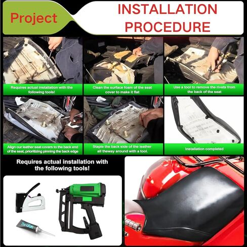 غطاء مقعد ملتف بالكامل لسيارة Honda TRX 500 TRX500FA FourTrax Foreman Rubicon 2001-04 / جلد ممتاز/مقاوم للماء/مقاوم للبقع (أسود) in Kuwait