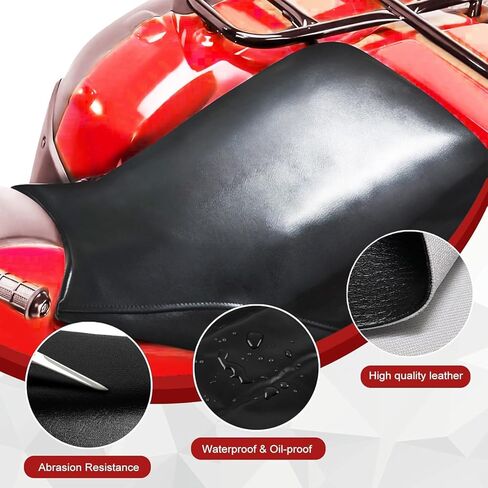 غطاء مقعد ملتف بالكامل لسيارة Honda TRX 500 TRX500FA FourTrax Foreman Rubicon 2001-04 / جلد ممتاز/مقاوم للماء/مقاوم للبقع (أسود) in Kuwait