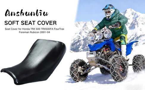 غطاء مقعد ملتف بالكامل لسيارة Honda TRX 500 TRX500FA FourTrax Foreman Rubicon 2001-04 / جلد ممتاز/مقاوم للماء/مقاوم للبقع (أسود) in Kuwait
