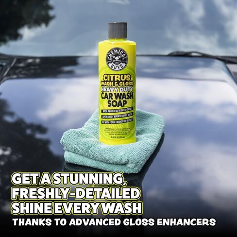 Chemical Guys Citrus Wash & Gloss 2 Pack 16 oz Each High Gloss Citrus Car Wash Soap, Heavy-Duty Cleaner with Natural Citrus Power & Shine Enhancers Streak-Free, Slick Finish in Saudi Arabia