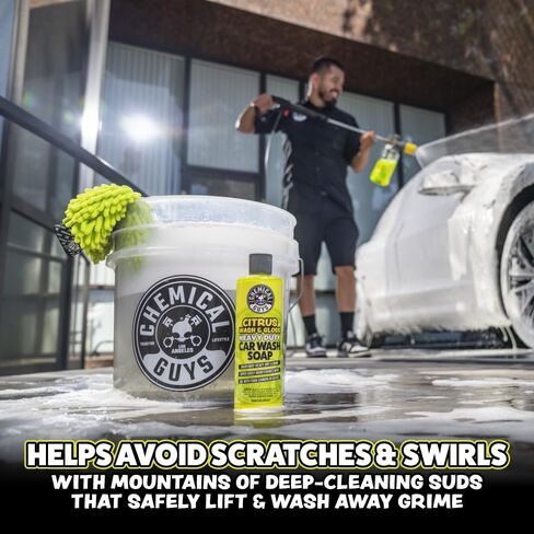 Chemical Guys Citrus Wash & Gloss 2 Pack 16 oz Each High Gloss Citrus Car Wash Soap, Heavy-Duty Cleaner with Natural Citrus Power & Shine Enhancers Streak-Free, Slick Finish in Saudi Arabia