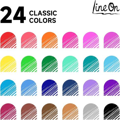 أقلام جل ملونة، أقلام حبر جل Lineon 24 لونًا قابلة للسحب مع قبضة، نقطة متوسطة (0.7 مم) أقلام كتابة ناعمة مثالية للبالغين والأطفال، مخطط دفاتر الملاحظات، الكتابة في المكتب والمدرسة in Kuwait