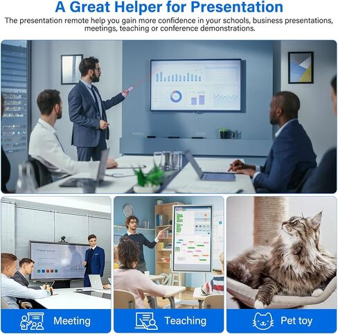 2-in-1 USB Type C Presentation Clicker, Wireless Presentation Clicker PowerPoint Presenter Remote with Volume Control, Powerpoint Clicker with Slide Advancer for Computer/Laptop/Mac,Pink in Kuwait