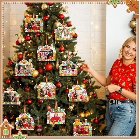 32 Sets Christmas DIY Photo Frame Ornaments Xmas Crafts Kits Gingerbread House Felt Picture Frame Decor Arts and Crafts for Xmas Party Supplies Home Decorations in Saudi Arabia