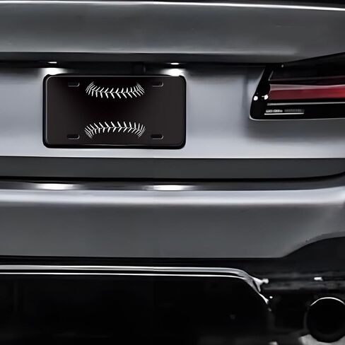 لوحة ترخيص، غطاء لوحات ترخيص معدنية من الألومنيوم بزخرفة لطيفة ومضحكة أمامية سوداء مع 4 فتحات، غطاء علامة زينة مبتكر لديكور السيارة، إكسسوار رائع لراكون الصخور in Kuwait