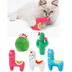 CiyvoLyeen Valentine's Day Catnip Toys Set of 5 Soft Valentine Letter Plush Cat Toys Interactive Catnip Filled Kitty Supplies for Cat Lovers Gift Heart Rose Love Letter Cat Teething Chew Toy in Kuwait