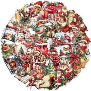 50pcs الحيوانات الأليفة شفافة خمر ملصقات عيد الميلاد للأطفال عطلة الزينة الهدايا اللوازم ملصق للمراهقين البالغين، لطيف الكرتون الشتاء ثلج سانتا كلوز صفقات لسكرابوكينغ، يوميات، مخطط in Kuwait