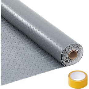 7.5x20 ft Garage Floor Mat, 2.8 mm Thickened Non-Slip PVC Gara-ge Ma-t Roll, Diamond Plate Floor Protector Ma-t with 33 ft Tapes for Gara-ge, Under Car Parking Ma-t for SUVs, Trucks in Kuwait