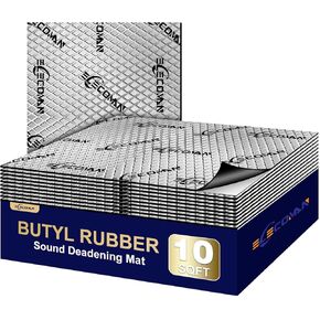 حصيرة عزل صوت السيارة - 80 مل 18 قدم مربع مادة عزل الصوت - بوتيل مميت صوت السيارات، عزل الضوضاء الصوتية وتخميد الاهتزاز in Kuwait