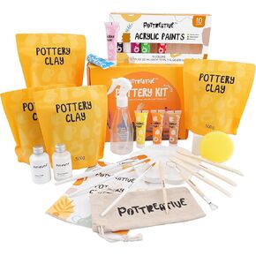 MCOOH Air Dry Clay Kit for Beginners - All-in-One Pottery Set with Sculpting Tools, Paints, Varnish, DIY Craft Kit to Make Trinkets, Home Decor, Gifts in Saudi Arabia