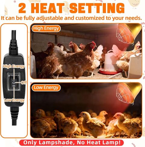 FHTONGE Waterproof Explosionproof Chicken Coop Heater Lamp 150W/300W Adjustable, Aluminum Chick Brooder Heating Light, Hanging Halogen Heated Lamp for Reptile Outdoor Rabbit Dog Cat Whelping Box in Kuwait
