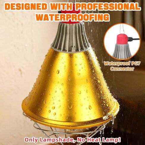 FHTONGE Waterproof Explosionproof Chicken Coop Heater Lamp 150W/300W Adjustable, Aluminum Chick Brooder Heating Light, Hanging Halogen Heated Lamp for Reptile Outdoor Rabbit Dog Cat Whelping Box in Kuwait