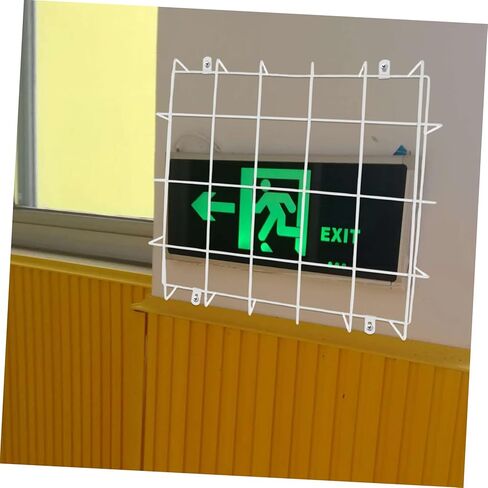 Gatuida Emergency Light Shield Wire Guard Durable Steel Protective Cage for Exit Signs Wall Mounted Damage Stopper with Welded Mesh Edge Protection Easy Installation in Saudi Arabia