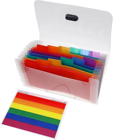 13 جيب A6 منظم الإيصالات مجلد الأكورديون الصغير A6 منظم ملفات الأكورديون الصغير توسيع مجلد الملفات للأعمال الصغيرة منظم قسيمة التحقق من منظم الكوبونات الملون in Kuwait