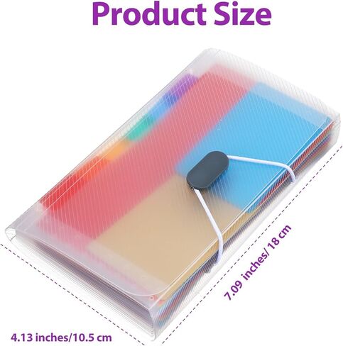 13 جيب A6 منظم الإيصالات مجلد الأكورديون الصغير A6 منظم ملفات الأكورديون الصغير توسيع مجلد الملفات للأعمال الصغيرة منظم قسيمة التحقق من منظم الكوبونات الملون in Kuwait