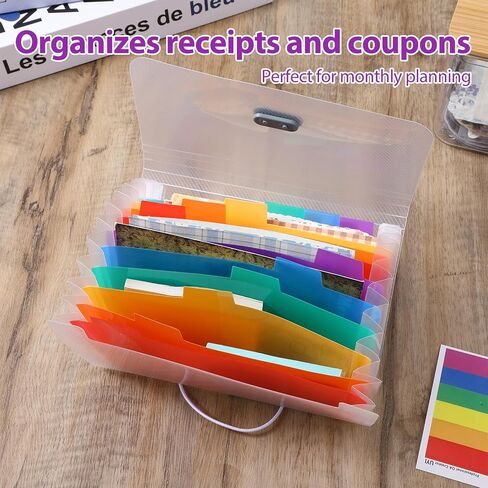 13 جيب A6 منظم الإيصالات مجلد الأكورديون الصغير A6 منظم ملفات الأكورديون الصغير توسيع مجلد الملفات للأعمال الصغيرة منظم قسيمة التحقق من منظم الكوبونات الملون in Kuwait
