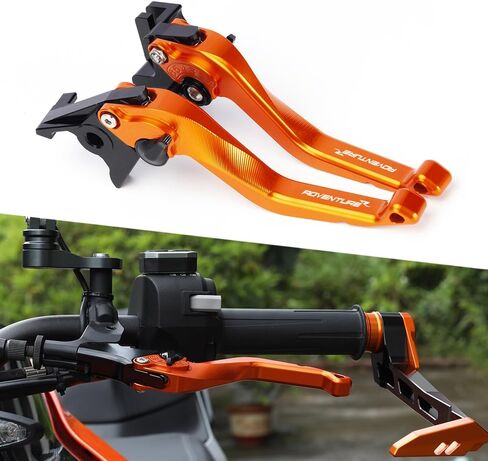 أذرع مودير للدراجات النارية متوافقة مع 790 Adventure R | 890 Adventure R 2019-2024 CNC ألومنيوم قصير الفرامل ورافعة القابض 790 890 adv r الملحقات (برتقالي) in Saudi Arabia
