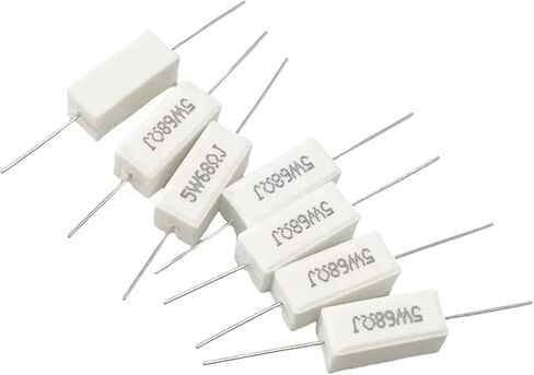 10PCS Cement resistance 5W horizontal 0.1R/0.25/0.47/3/5R/6.8/10/47/100 ohms/1K/10K47K(25K Ohm) in Saudi Arabia