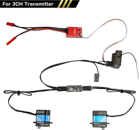 MEUS Racing 4WS Four-Wheel Steering Control Line Upgrades with Control Board and Servo Control Lines, Suitable for 4WS RC Crawler Car SCX10, TRX4, SCX24 TRX4M etc. in Kuwait