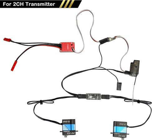 MEUS Racing 4WS Four-Wheel Steering Control Line Upgrades with Control Board and Servo Control Lines, Suitable for 4WS RC Crawler Car SCX10, TRX4, SCX24 TRX4M etc. in Kuwait