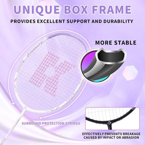KUMPOO Professional Badminton Racket, Lightweight Badminton Racket, High Tension String Full Carbon Fiber Shaft Badminton Racket with Racket Cover Bag in Kuwait