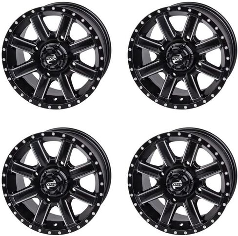 (4 عبوات) عجلة تتالي تاسك 4/156 12x7 4.0 + 3.0 مصنعة/أسود لـ KTM 505 SX 2009-2010 in Kuwait