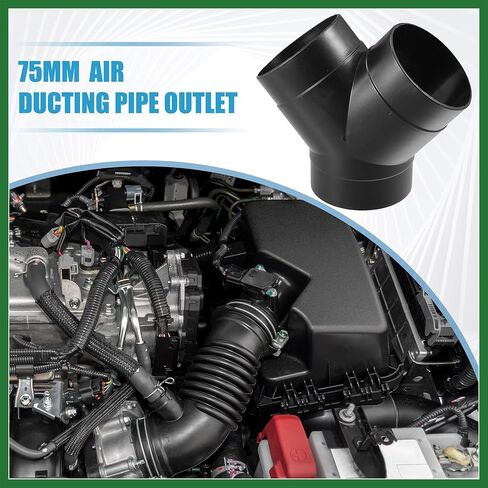 Motoforti Y Piece Duct Air Duct Connector مستقيم الهواء سخان الهواء موصل النجار الأنابيب 2.95 بوصة 75 مم OD أسود (مجموعة من 2) طويل الأمد in Kuwait