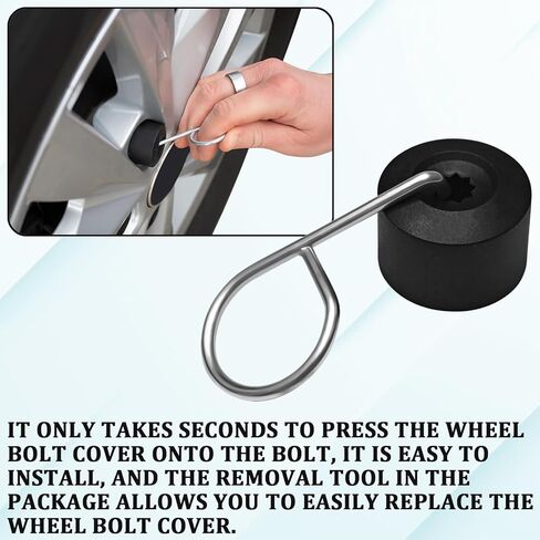 أغطية صواميل العروة لشركة فولكس فاجن، غطاء صامولة العجلة السوداء مع أداة إزالة لملحقات VW Jetta Beetle Passat GTI CC، غطاء صواميل مركز العجلة 17 مم، استبدال 1K0 601 173 (20 قطعة) in Saudi Arabia