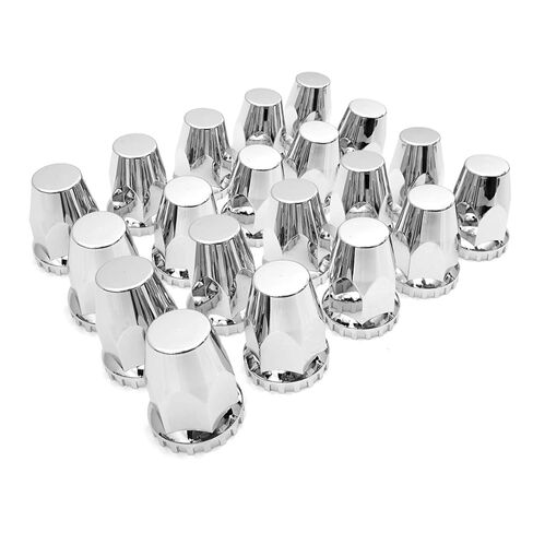 1.3 inch Chrome Lug Nut Covers, 20-Pack Bullet Threaded Caps for Semi Trucks - for Volvo VNL, International, Peterbilt, Kenworth, Mack, Freightliner in Saudi Arabia