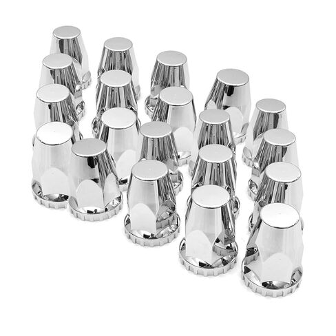 1.3 inch Chrome Lug Nut Covers, 20-Pack Bullet Threaded Caps for Semi Trucks - for Volvo VNL, International, Peterbilt, Kenworth, Mack, Freightliner in Saudi Arabia
