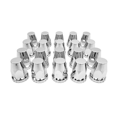 1.3 inch Chrome Lug Nut Covers, 20-Pack Bullet Threaded Caps for Semi Trucks - for Volvo VNL, International, Peterbilt, Kenworth, Mack, Freightliner in Saudi Arabia