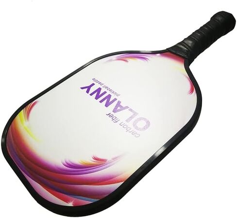 Pickleball Paddle Textured Surface for Spin Lightweight Graphite Racquet Racket Carbon Fiber Ergonomic Grip Edge - (Color: Plum) in Saudi Arabia