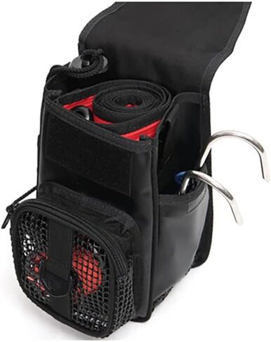 بكرة خطاف للغوص من النايلون الشبكي PVC مع حقيبة تصفيح من مادة TPU لمعدات الغوص BCD - (اللون: أسود) in Kuwait