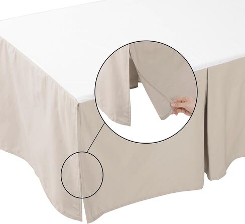 تنورة سرير أطفال مكشكشة من الغبار، 100% من القطن المصري بعدد 400 خيط، تنورة سرير أطفال ناعمة قابلة للتنفس للأطفال والأولاد والبنات، مقاس 52 بوصة × 28 بوصة مع تنورة سرير أطفال مقاس 14 بوصة مقاومة للبهتان (أبيض سادة) in Kuwait