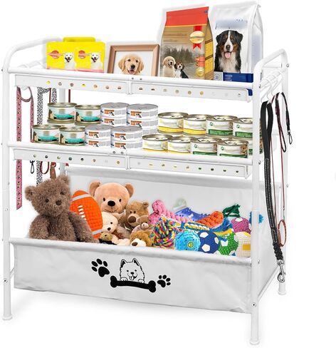 Large Dog Toy Basket,Dog Toy Bin with Storage Organizer,2-Tier Dogs Toys Box for Living Room,Dogs Cat Accessories Organizer,Durable Toys Holder Chest for Leashes in Saudi Arabia