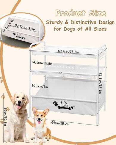 Large Dog Toy Basket,Dog Toy Bin with Storage Organizer,2-Tier Dogs Toys Box for Living Room,Dogs Cat Accessories Organizer,Durable Toys Holder Chest for Leashes in Saudi Arabia