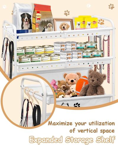 Large Dog Toy Basket,Dog Toy Bin with Storage Organizer,2-Tier Dogs Toys Box for Living Room,Dogs Cat Accessories Organizer,Durable Toys Holder Chest for Leashes in Saudi Arabia