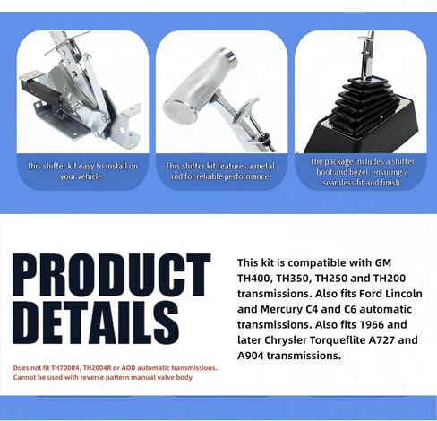 ناقل حركة أوتوماتيكي StarShifter ثلاثي السرعات متوافق مع B&M 80675 لناقل الحركة الأوتوماتيكي GM TH400 350 250 و200 in Kuwait