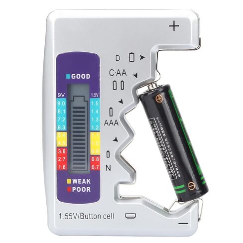 Battery Tester Digital Electronic Tool Battery Capacity Detector for AA AAA 9V Button Rechargeable Batteries Multi Level Card Slots 90x60mm in Saudi Arabia