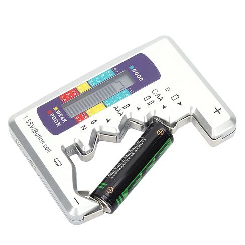 Battery Tester Digital Electronic Tool Battery Capacity Detector for AA AAA 9V Button Rechargeable Batteries Multi Level Card Slots 90x60mm in Saudi Arabia
