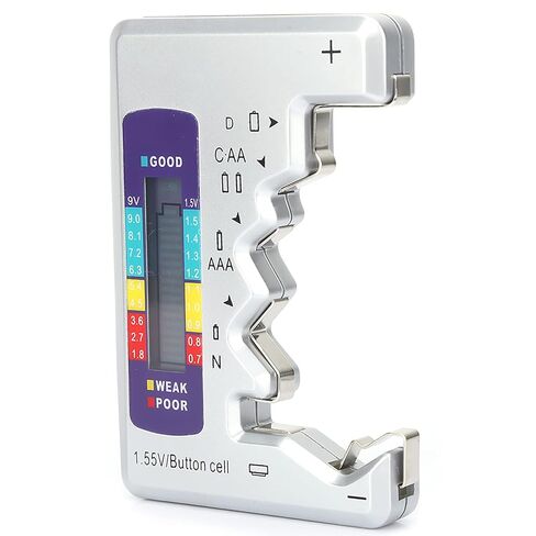Battery Tester Digital Electronic Tool Battery Capacity Detector for AA AAA 9V Button Rechargeable Batteries Multi Level Card Slots 90x60mm in Saudi Arabia