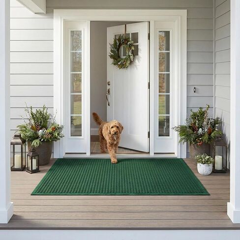 Ecomills Rubber Doormat, Extra Large, 36" x 60", Green, XL, Absorbent Indoor Outdoor Rug, Stain Resistant, Rubber Non Slip Backing, Heavy Duty, Durable in Saudi Arabia