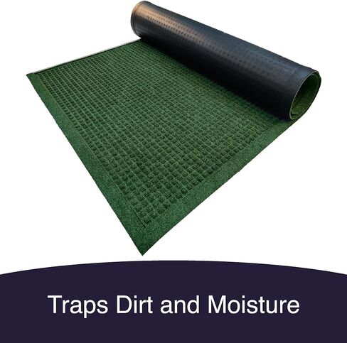 Ecomills Rubber Doormat, Extra Large, 36" x 60", Green, XL, Absorbent Indoor Outdoor Rug, Stain Resistant, Rubber Non Slip Backing, Heavy Duty, Durable in Saudi Arabia