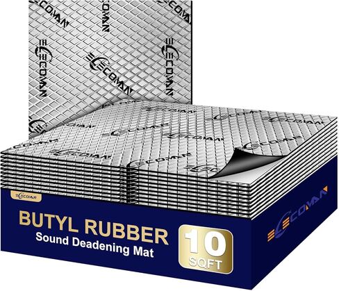 حصيرة عزل صوت السيارة - 80 مل 18 قدم مربع مادة عزل الصوت - بوتيل مميت صوت السيارات، عزل الضوضاء الصوتية وتخميد الاهتزاز in Kuwait