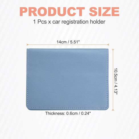 HARFINGTON Car Registration and Insurance Holder 5.51" x 4.13" PU Leather Vehicle Glove Box Organizer Storage Accessories Men Women Car ID Holder for License ID Card Bank Card, Blue in Saudi Arabia